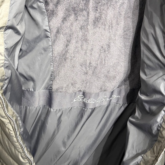 Eddie Bauer Womens Down Parka Puffer Coat Hooded Warm Winter green grey Size L - Picture 8 of 10